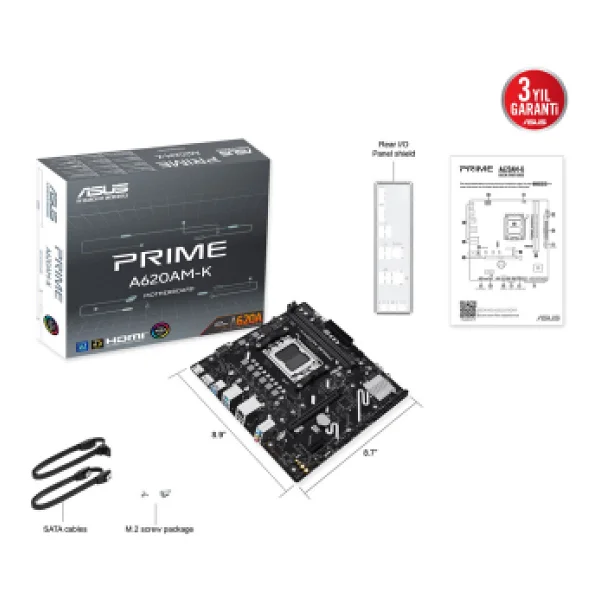 Asus Prime A620am-K AMD Am5 DDR5 Micro Atx Anakart - Görsel 9