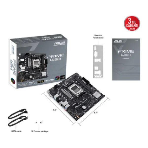 Asus Prime A620m-K AMD Am5 DDR5 Micro Atx Anakart - Görsel 6