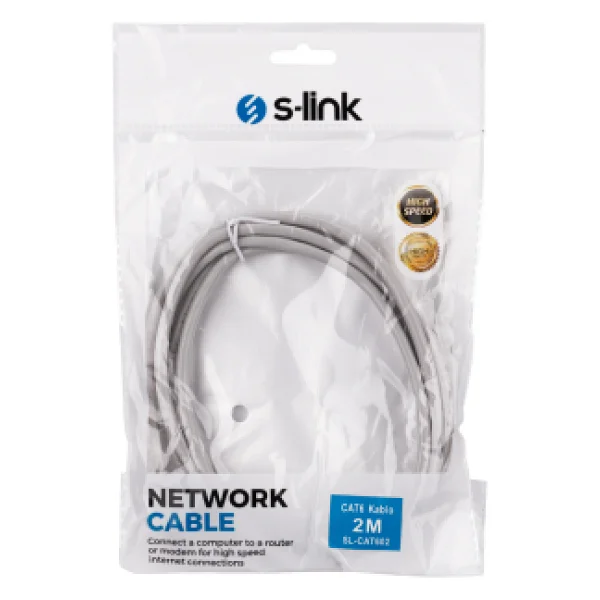 S-Link Sl-Cat602 Utp 2 M Gri Cat6 Patch Kablo - Görsel 8