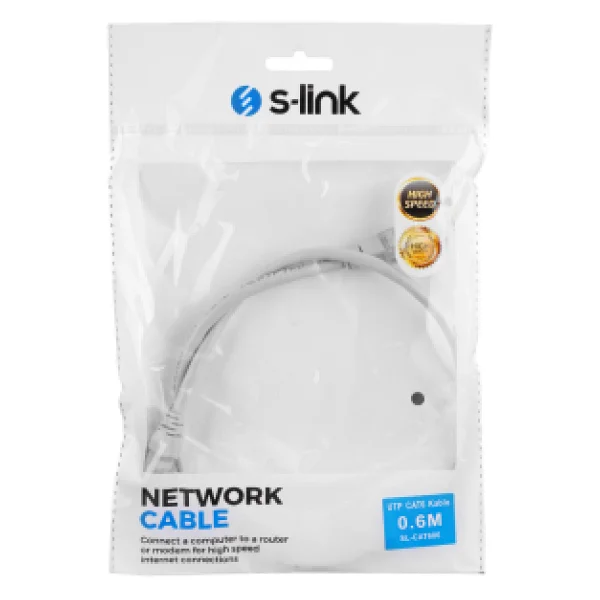 S-Link Sl-Cat606 Utp 0.6 M Gri Cat6 Patch Kablo - Görsel 8