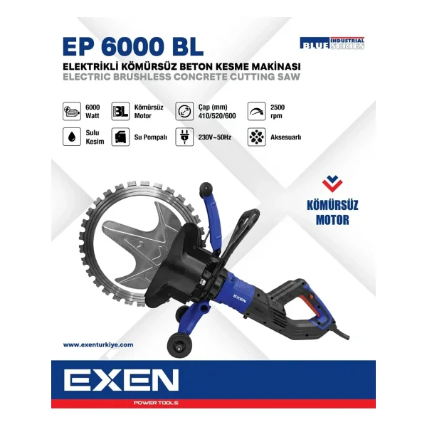 Exen Ep 6000 Bl 6000 W 410 Mm Beton Kesme Makinesi - Görsel 3