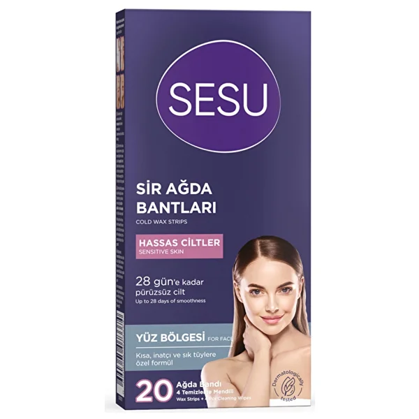 Sesu Hassas Ciltler İçin Yüze Özel 20'li Sir Ağda Bandı - Görsel 2