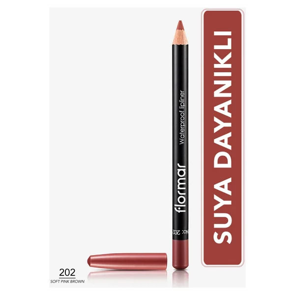 Flormar Waterproof Lipliner 202 Soft Pink Brown Dudak Kalemi