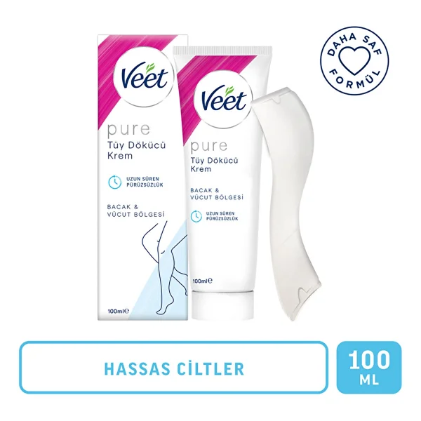 Veet Pure Hassas Ciltler için 100 ml Tüy Dökücü Krem - Görsel 2