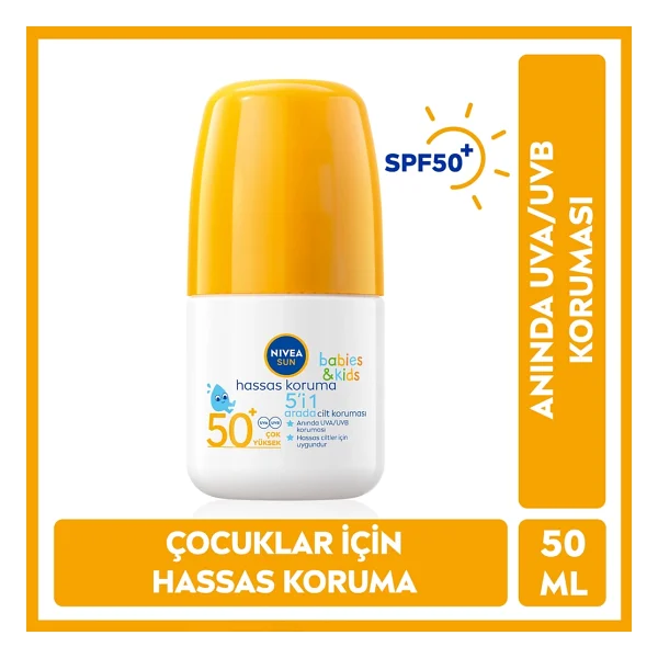 Nivea Sun Babies & Kids 5in1 Hassas Koruma 50 Ml 50 Faktör Roll-On Çocuk Güneş Kremi - Görsel 5