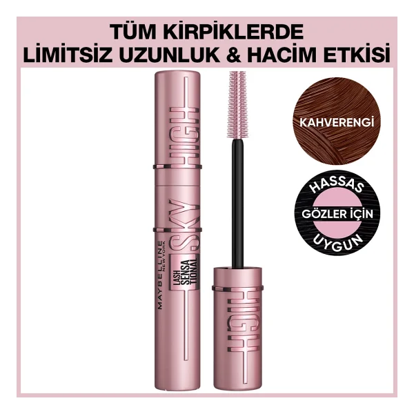Maybelline New York Lash Sensational Sky High Kahverengi Maskara - Görsel 5