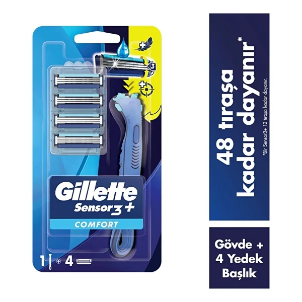 Gillette Sensor3+ Comfort 4 Başlıklı Tıraş Bıçağı