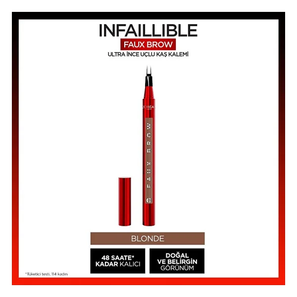 L'oreal Paris Infaillible Faux Brow Ultra İnce Blonde Kaş Kalemi - Görsel 2