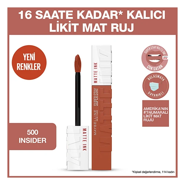 Maybelline New York Super Stay Matte Ink 500 Insider Likit Ruj - Görsel 2