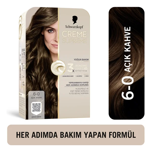 Schwarzkopf Creme Supreme 6.0 Açık Kahve Saç Boyası - Görsel 10