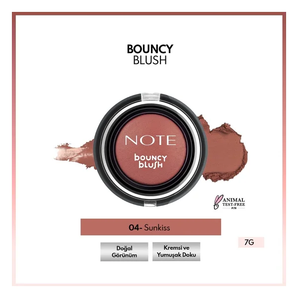 Note Bouncy Blush 04 Sunkiss Krem Allık - Görsel 7