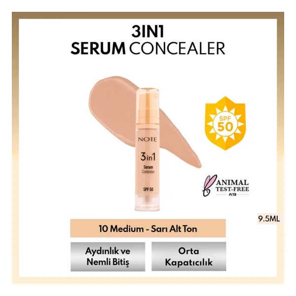 Note 3 İn 1 Spf 50 Nemlendirici 10 Medium 9.5 Ml Serum Kapatıcı - Görsel 7