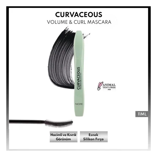 Note Curvaceous Hacim Ve Kıvırma Etkili Siyah Maskara - Görsel 2