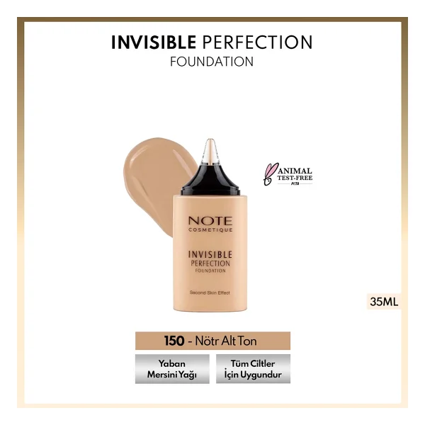 Note Invisible Perfection 150 Pale Linen 35 Ml Likit Fondöten - Görsel 2