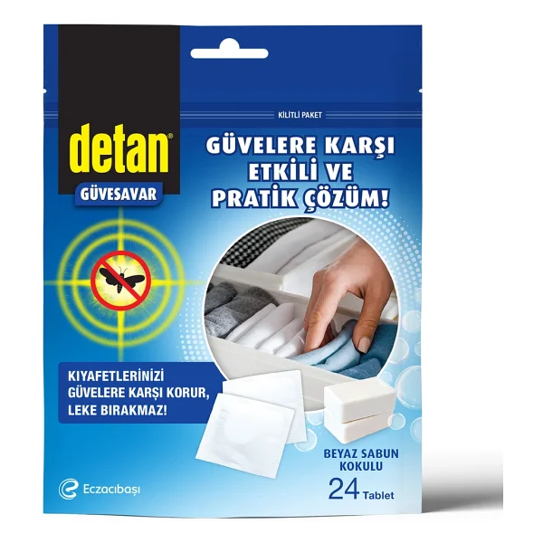 Detan Beyaz Sabun Kokulu Güvesavar 24 Tablet - Görsel 2