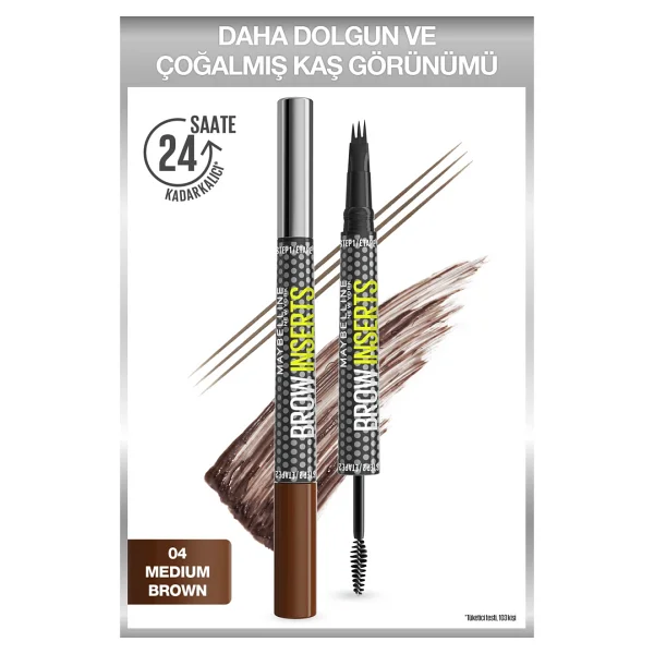 Maybelline New York Brow Insert Çift Uçlu Medium Brown Kaş Kalemi - Görsel 2