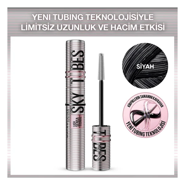 Maybelline New York Lash Sensational Sky Tubes Siyah Tubing Maskara - Görsel 2