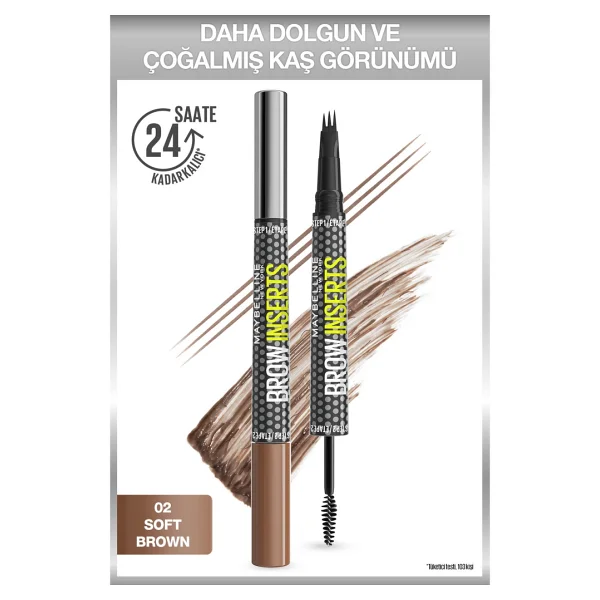 Maybelline New York Brow Insert Çift Uçlu Soft Brown Kaş Kalemi - Görsel 2