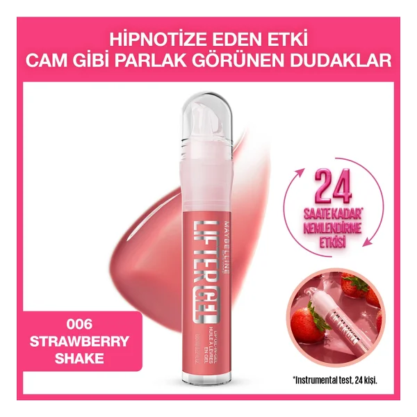 Maybelline New York Lifter Gel Strawberry Shake Dudak Parlatıcısı - Görsel 2