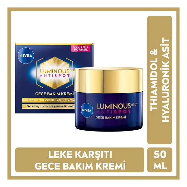 Nivea Luminous 630 Leke Karşıtı Gece Yüz Bakım Kremi 50 Ml - Görsel 6