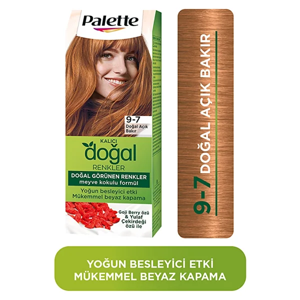 Palette Kalıcı Doğal Renkler 9.7 Doğal Açık Bakır Saç Boyası - Görsel 2
