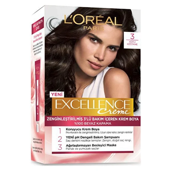 L'oreal Paris Excellence Creme 3 Koyu Kestane Saç Boyası - Görsel 2