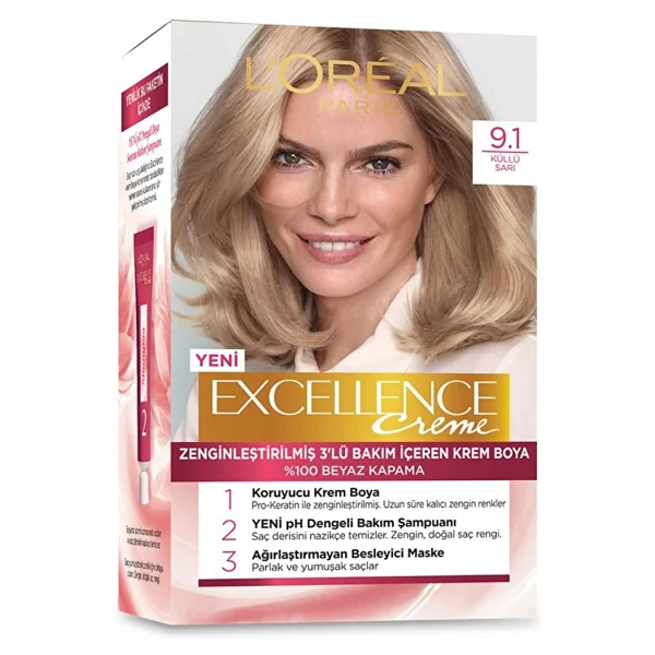 L'oreal Paris Excellence Creme 9.1 Sarı Küllü Saç Boyası - Görsel 2