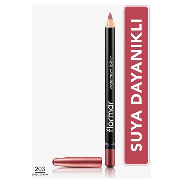 Flormar Waterproof Lipliner 203 Subdued Pink Dudak Kalemi
