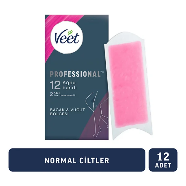 Veet Professional Normal Ciltler İçin Bacak Ve Vücut Bölgesine Özel 12'li Sir Ağda Bandı - Görsel 3