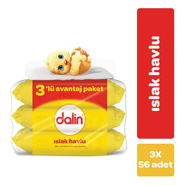 Dalin 56 Yaprak 3'lü Paket Islak Mendil