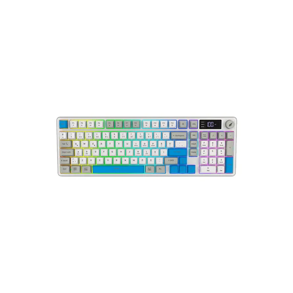 Hawk Gaming HK258 Beyaz-Mavi RGB Membrane Switch Kablolu/Kablosuz Oyuncu Klavyesi