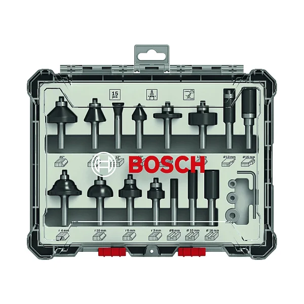 Bosch 2607017472 15 Parça 8 Mm Şaftlı Freze Ucu Seti - Görsel 3