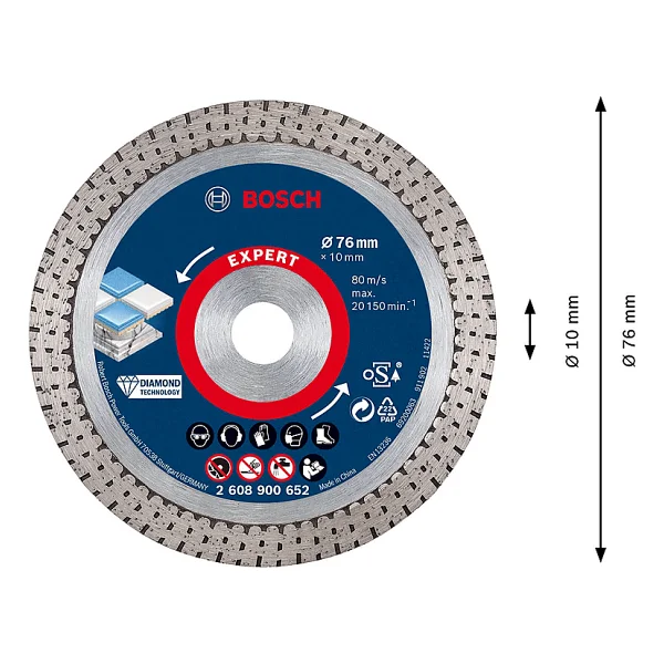 Bosch 2608900652 Expert 76 mm GWS 12 Uyumlu Seramik Kesme Diski - Görsel 6