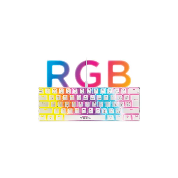 Torima Tk-04 RGB Beyaz Kablolu Mekanik Oyuncu Klavyesi - Görsel 3