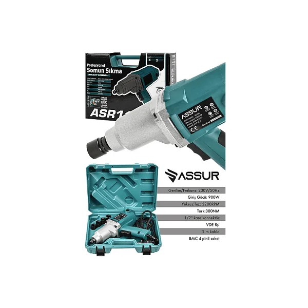 Assur Elektrikli 900w 300nm Somun Sıkma Sökme Makinesi - Görsel 6