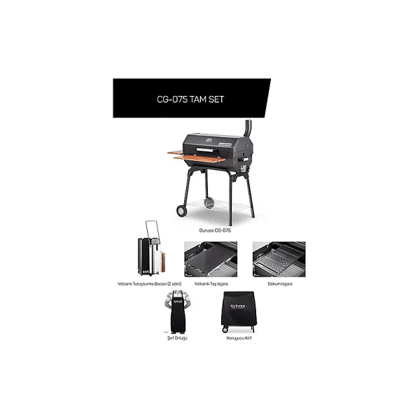 Guruss Cg-075 Tam Set Siyah Kömürlü Barbekü Mangal - Görsel 3