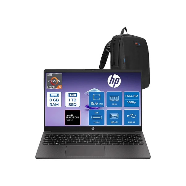 Hp 255r G10 D30m3et Ryzen 5 7535u 8 GB 1 TB SSD Radeon 660m 15.6" Full HD Notebook - Görsel 2
