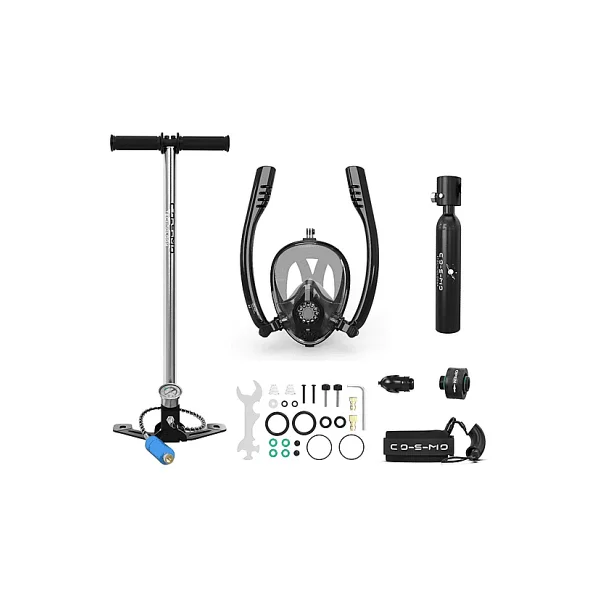 Cosmo Technology Taşınabilir Dalış Seti - Doldurulabilir Mini Tüp Ve Şnorkel Maskesi - Görsel 3