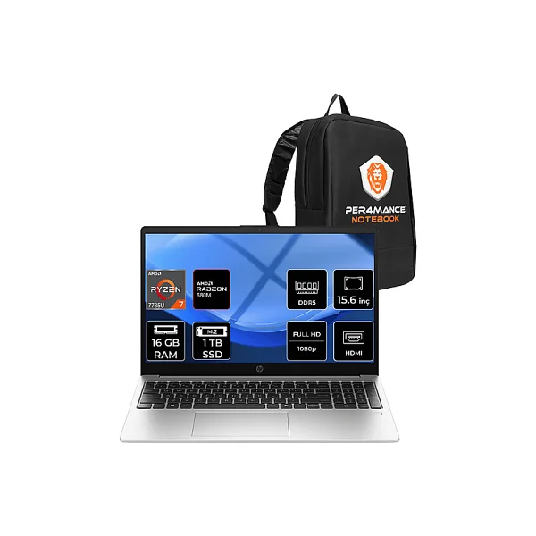 Hp 255r G10 D30m1et Ryzen 7 7735u 16 GB 1 TB SSD Radeon 680m 15.6" Full HD Notebook - Görsel 3