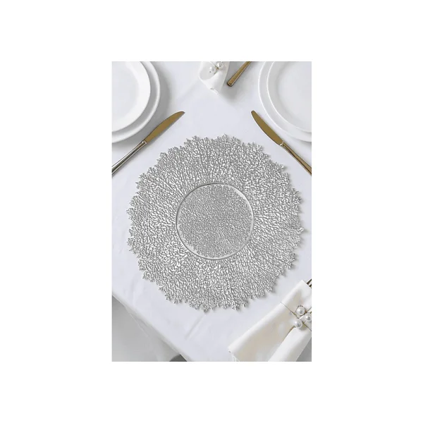 Digithome 6'lı Amerikan Servisi Supla Yuvarlak Gümüş 38 Cm - ACR-624/20 - Görsel 4