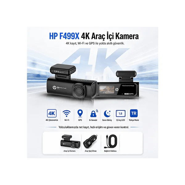 Hp F499x 4K Araç Ön Kamerası - Görsel 4