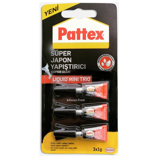 Pattex Süper Mini Trio 1 Gr 3'lü Hızlı Japon Yapıştırıcı - Görsel 3