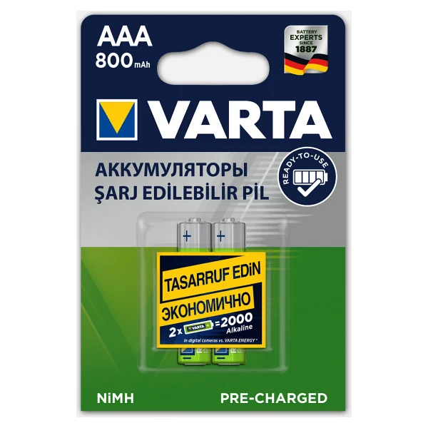 Varta 56703 800 mAh 2'li Şarjlı Aaa İnce Kalem Pil - Görsel 7