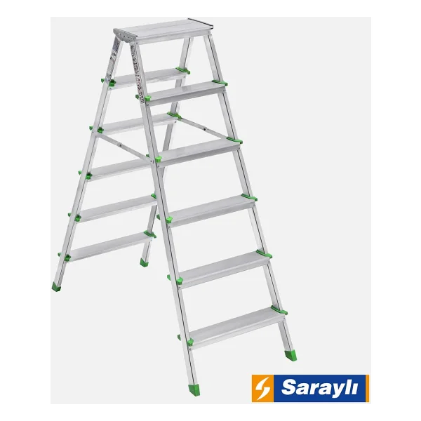 Saraylı 1806 Çift Taraflı Alüminyum 6+6 Basamaklı Merdiven - Görsel 2