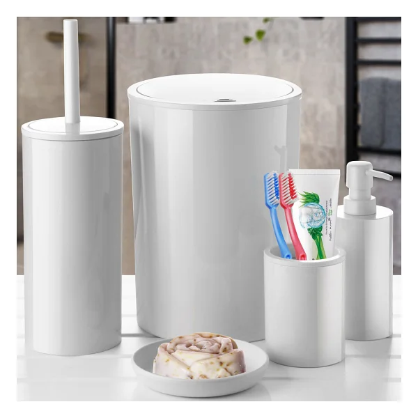 Primanova Flores 5'li Beyaz Banyo Seti - Görsel 8