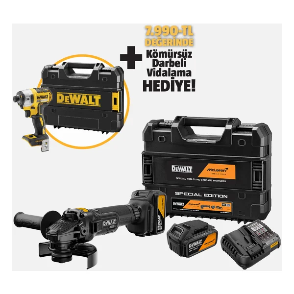 Dewalt Dcg45mp2t Mclaren F1 18 V 125 Mm Çift Akülü 5 Ah Taşlama Makinesi - Görsel 6