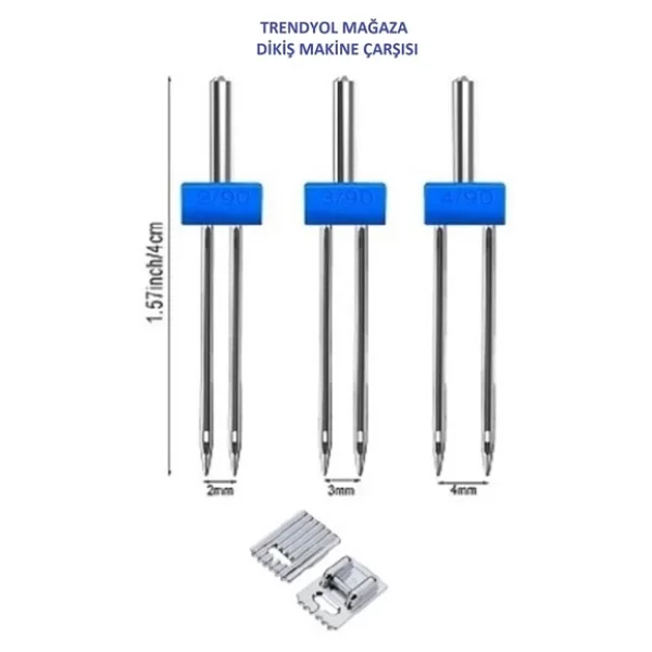 Singer Pfaff Singer Zetina Çift Iğne Ve Nervür Ayak Set (İğne Paket İçinde 2mm,3mm Ve 4 Mm'dir.) Dali Iğne 1 Pk - Görsel 3
