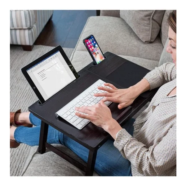Hodbehod Katlanabilir Eğim Ayarlı Ahşap Portatif Tablet Laptop Sehpası Kitap Çalışma Kahvaltı Keyif Masası - Görsel 4
