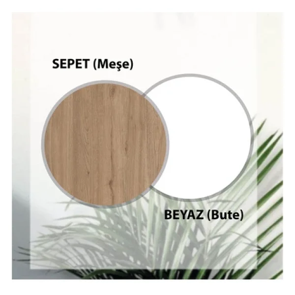 Mezza Verona 5052 Sepet-Beyaz Raflı Askılıklı 4 Kapaklı Sol Aynalı Portmanto - Görsel 7