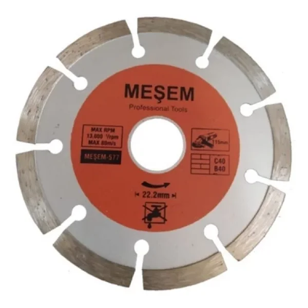 Meşem Fayans Kesme 115 Lik Mermer Ahşap Granit Demir Kesme Disk Seti - Görsel 3